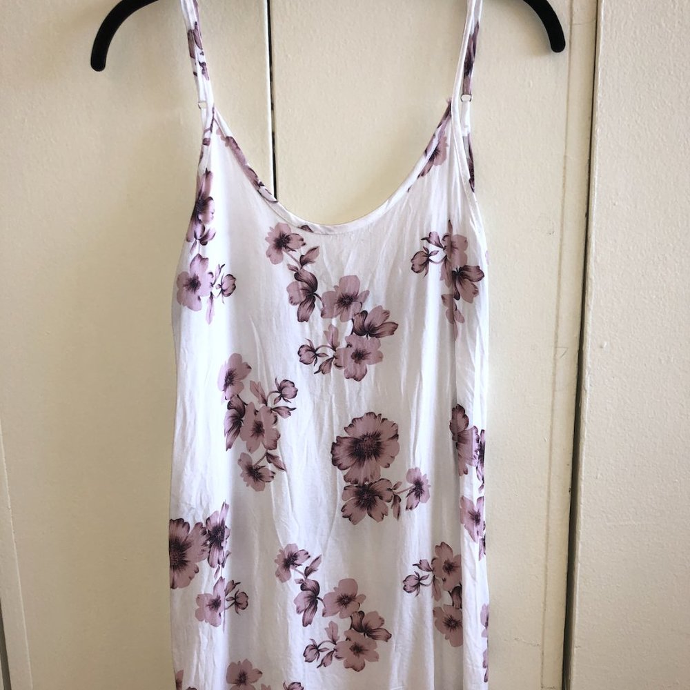 Brandy Melville White and Pink Floral Dress